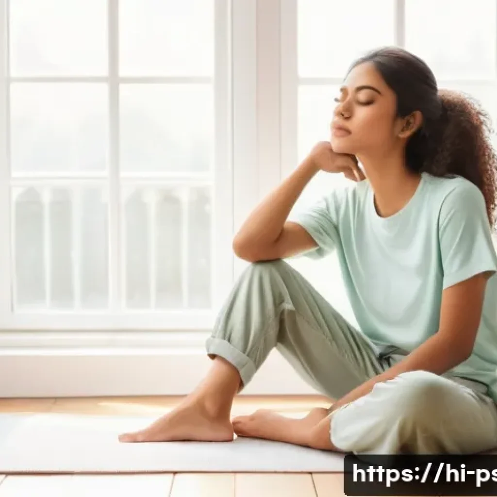 강박증 완화 기술 - **Prompt 1: Inner Peace Amidst Thoughts**
    A young adult (18-25 years old) of South Asian descent...