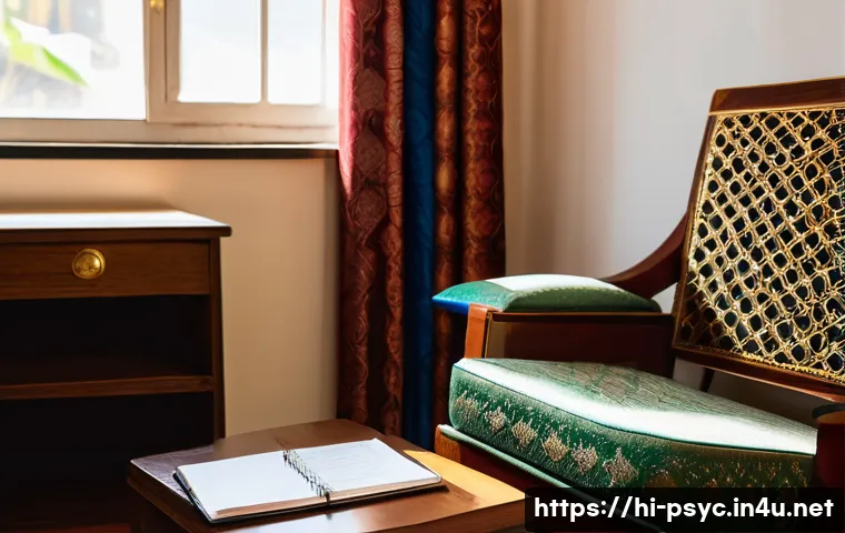 정신과 초진 절차 - A warm and calming therapy room designed for a Hindi-speaking mental health session, featuring a com...