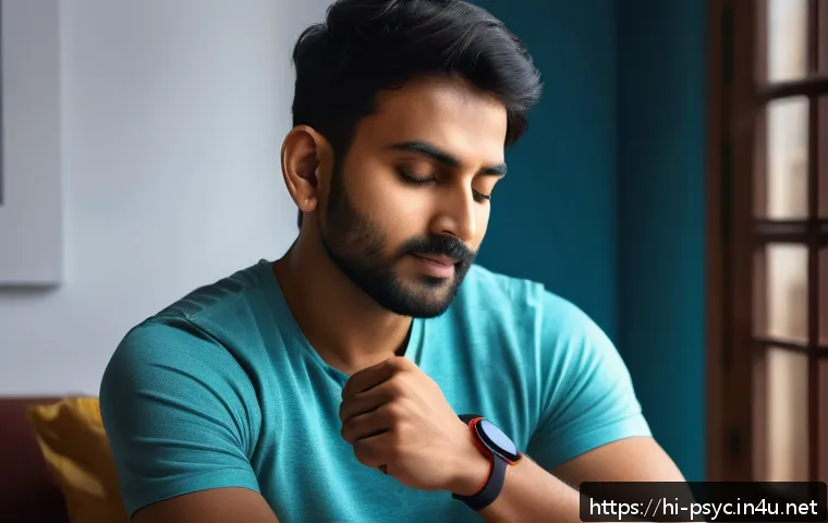 정신과 심리검사 종류 - A serene digital mental health tracking scene featuring a young Hindi-speaking Indian man using a sl...